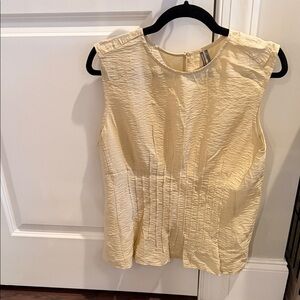 Anthropologie Textured Sleeveless Yellow Blouse